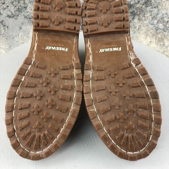 Freeway Easywear Women's Size EUR 37 Queen4 Brown Leather Combat Zip Ankle Boots - Picture 14 of 16